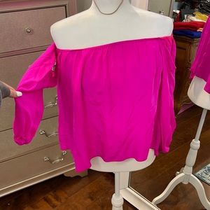 Pink off the shoulder top
